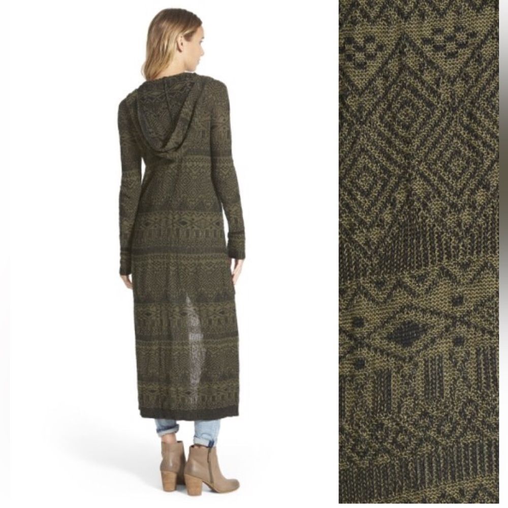 Sun & Shadow Hooded Long Cardigan - size Small - Picture 3 of 8